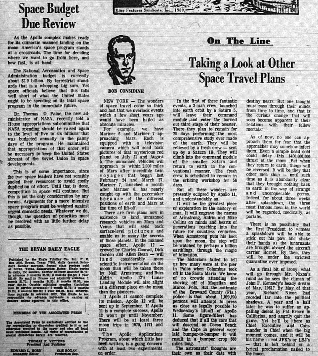 The Eagle Archives: July 13, 1969